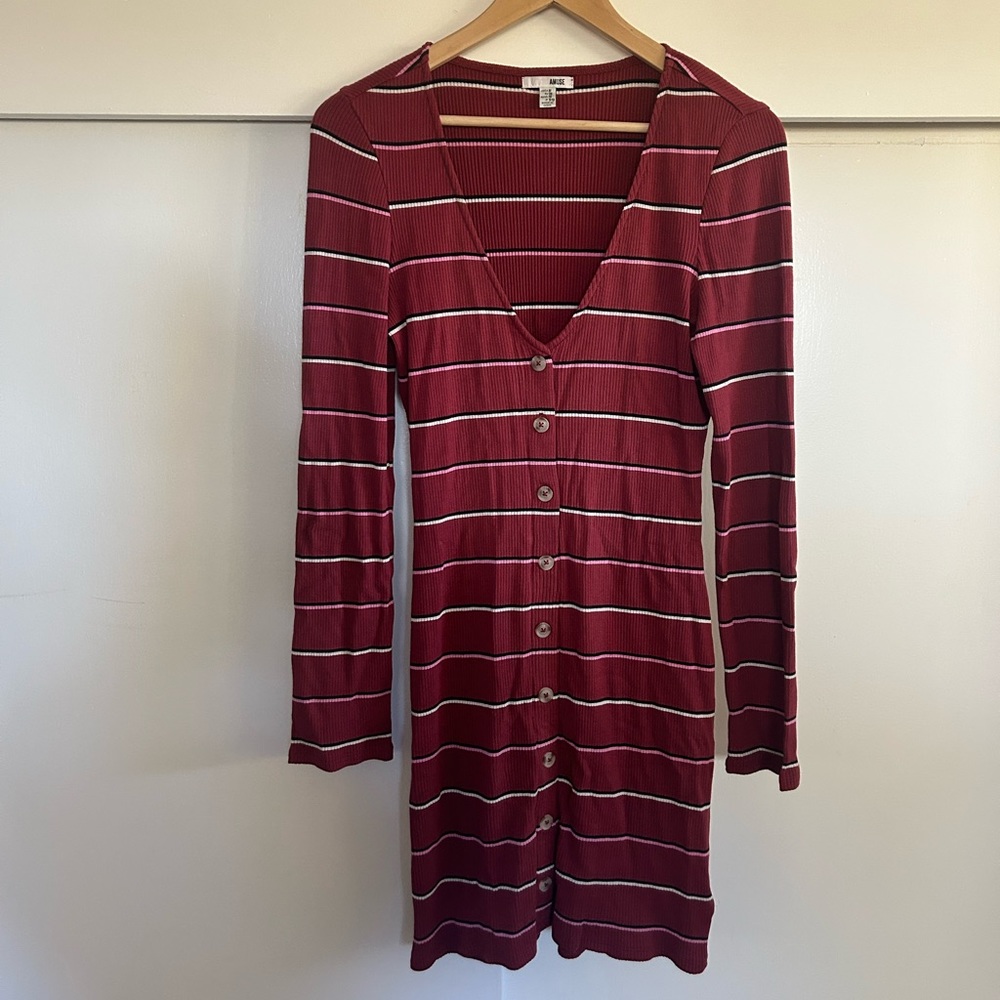 Amuse Society Ribbed stripped dress
